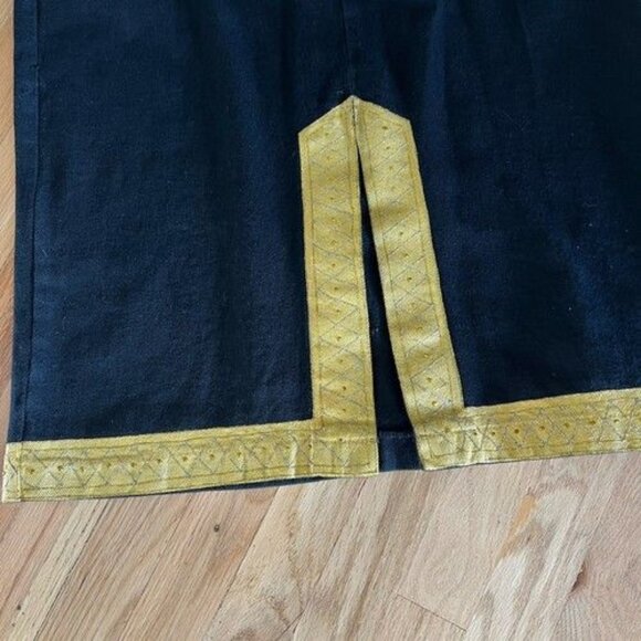 Vintage Sundance Black Denim Jean Handpainted 4 Piece‎ Set Crain Design Large - Picture 9 of 10